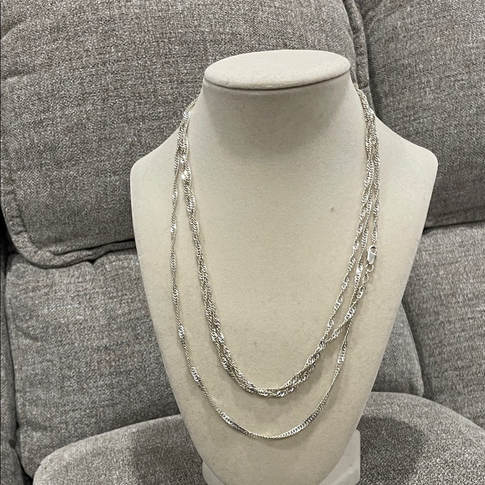 925 Elegant Silver Layered Necklace